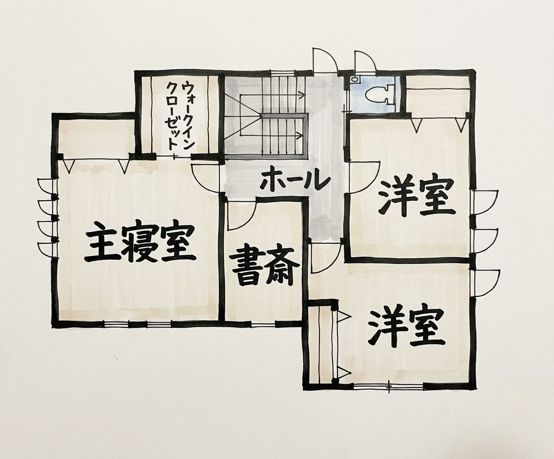 手書きスタイルの間取り図サンプル